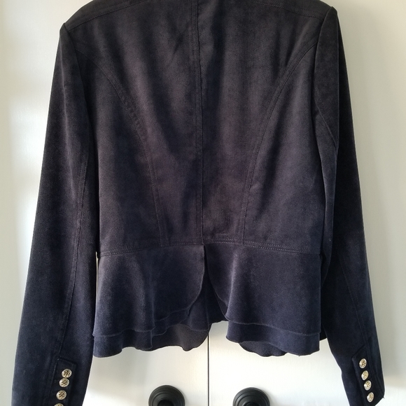 Women's Textured Ruffled Blazer - M - Picture 3 of 4